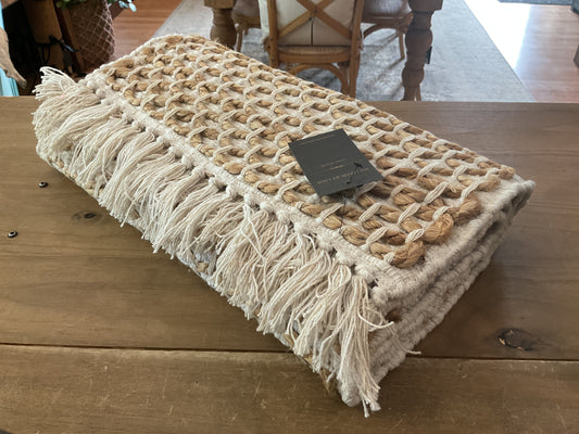 Ivory rope table runner, 72”x16”