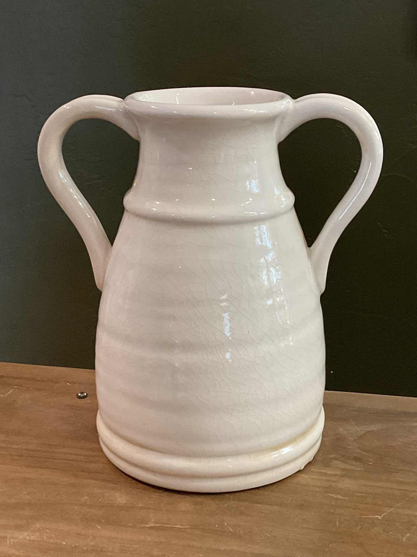 White crackled vase/jug, medium