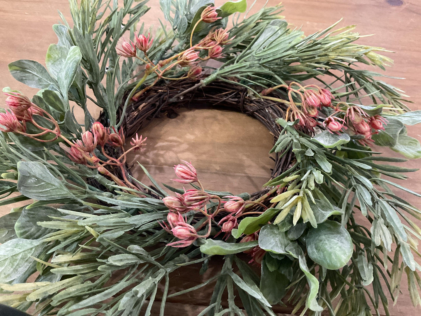 Rosemary pink berry 14” wreath