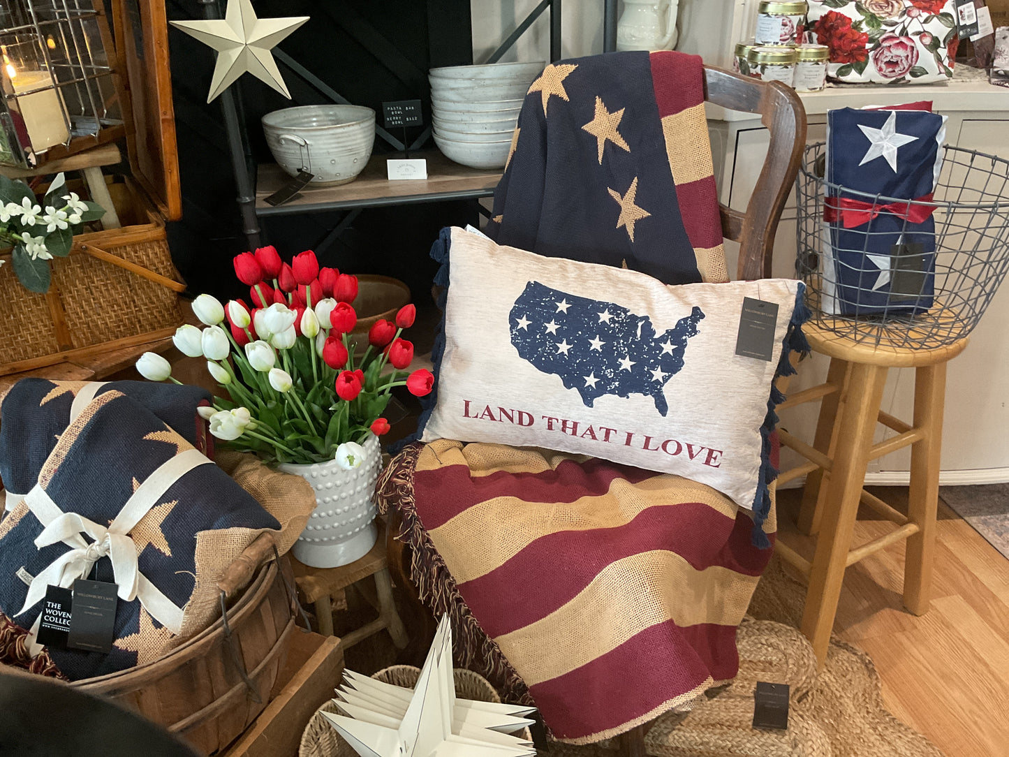 American Flag woven throw blanket, Old Glory 50” x 60”