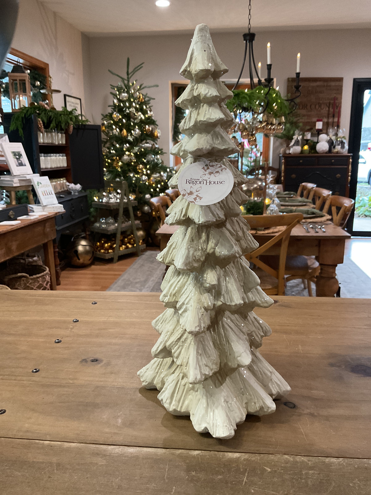 Ragon House cream glittered tree 18”