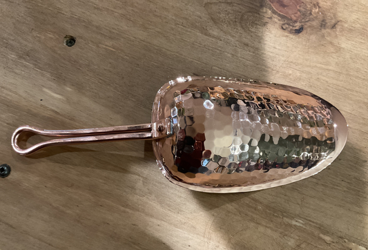 Sertodo Copper scoop, medium 9.5”, 1/2 cup capacity