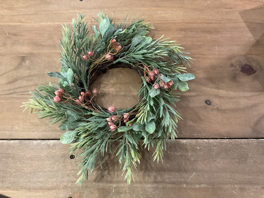 Rosemary pink berry 14” wreath