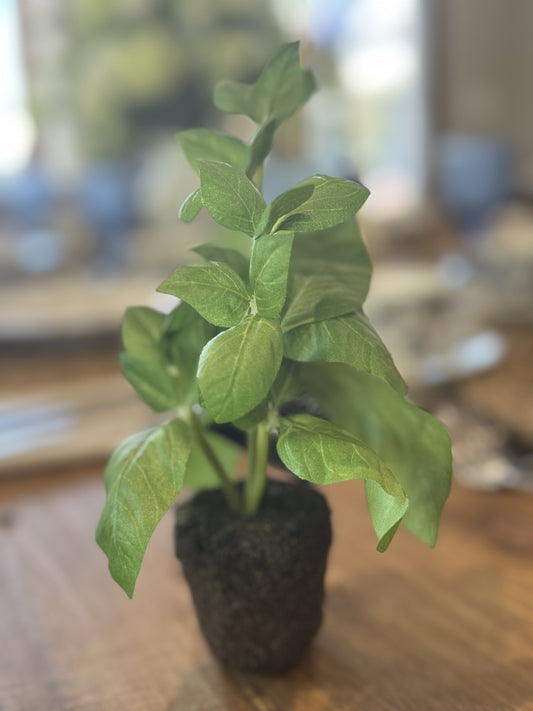 Basil Drop-In – 9" Faux Plant