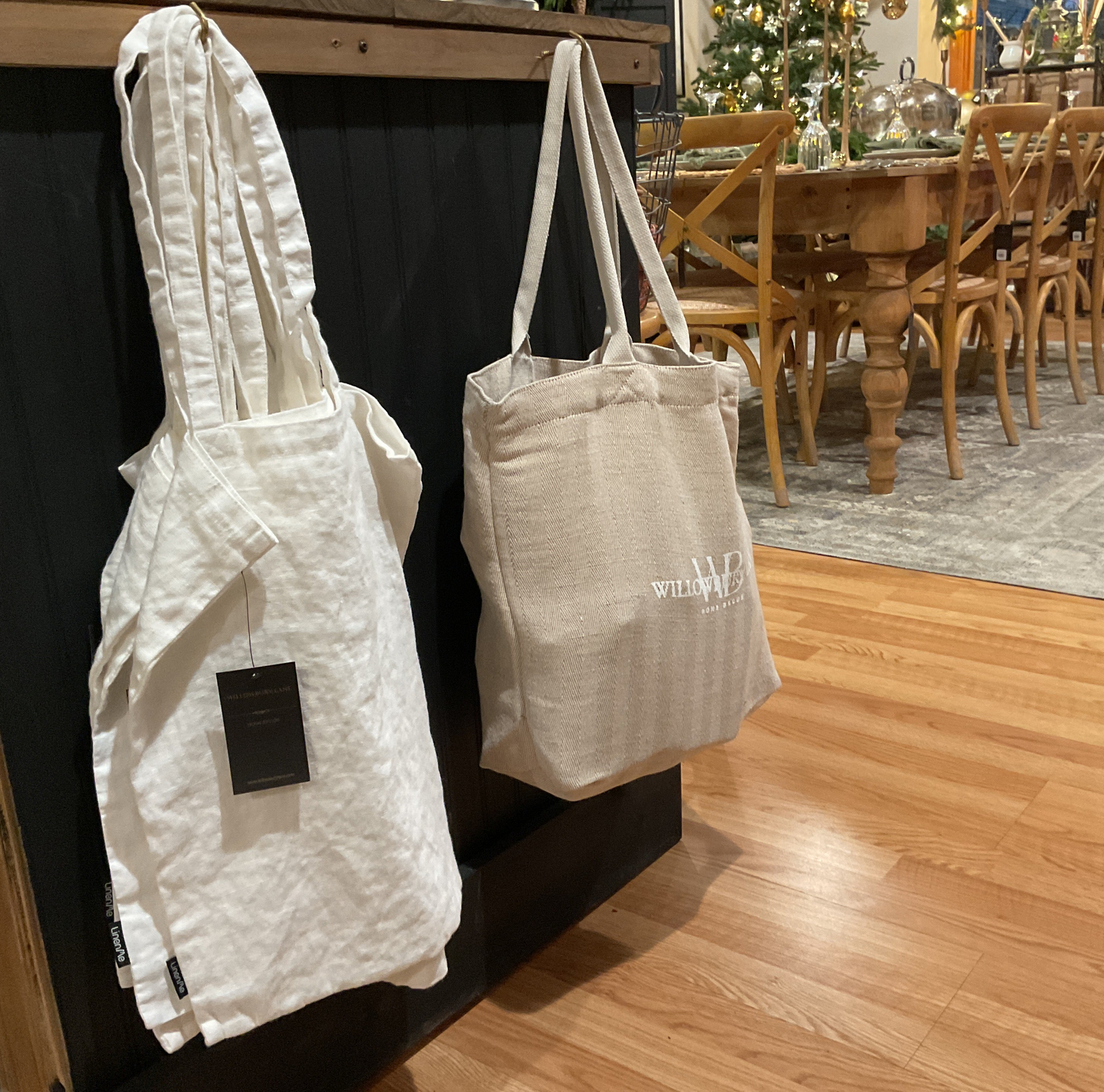 LinenMe reusable linen shopping bag, white