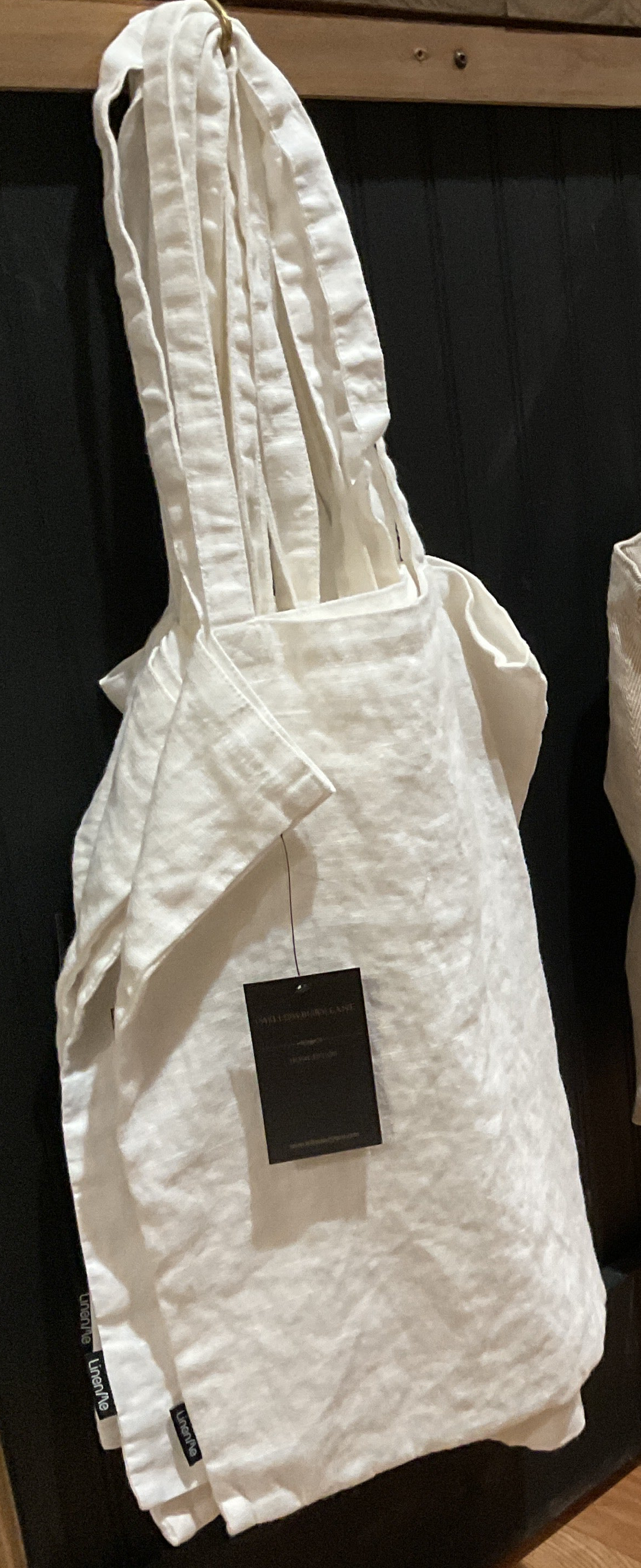 LinenMe reusable linen shopping bag, white